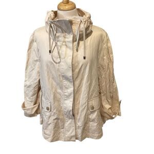 Talbots Tan Funnel Neck Button Front 3/4 Sleeve Jacket Women's Plus Size 20WP